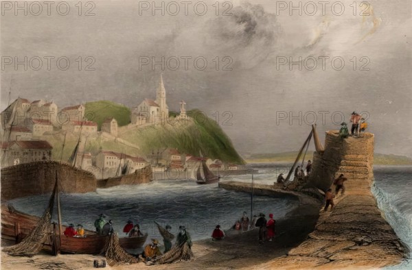 Macduff near Banff - View from East Side of Harbour, c1840. Creator: Unknown.