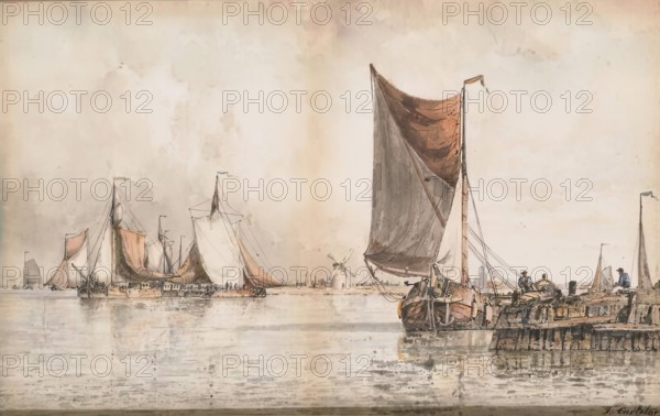 Boats On The Scheldt. Creator: Francois Carlebur II.