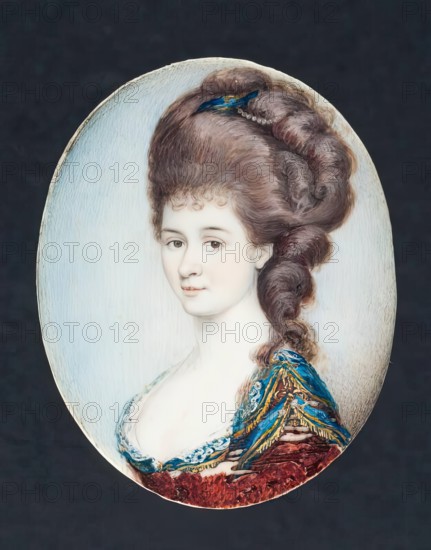 Miniature Portrait of a Woman, 18th century. Creator: Unknown.