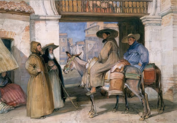 Mendicant Monks at Granada, 1832-1834. Creator: John Frederick Lewis.