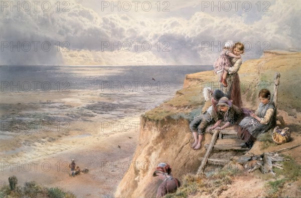 The Way Down The Cliff, 1867. Creator: Birket Foster.