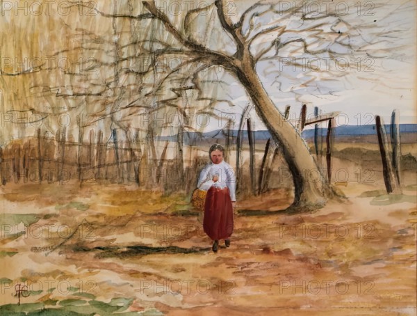 Landscape with a Child, c1870-1910. Creator: Alfred Edward East.