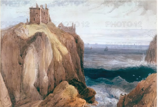 Dunnottar Castle, Kincardineshire, c1822. Creator: William Daniell.
