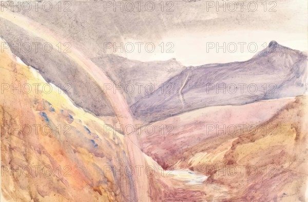 Highland Scenery with Rainbow, c1847 Creator: John Phillip.