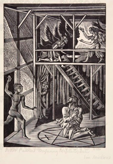Doctor Faustus Conjuring Mephistophilis, 1929. Creator: Eric Ravilious.