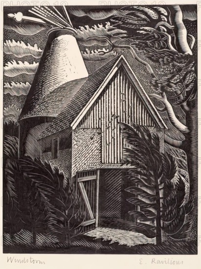 Windstorm, 1926. Creator: Eric Ravilious.
