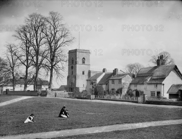 Looking across the village green, Sutton Courtenay, Vale of White Horse, Oxfordshire, 1890. Creator: Henry Taunt.