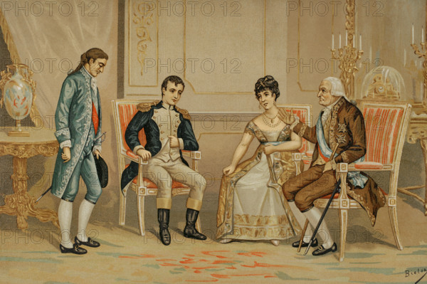 Charles IV of Spain, together with Queen consort Maria Luisa of Parma...,  1892.  Creator: Unknown.