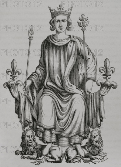 The monarch on his throne, 16th century, (1877).  Creator: Unknown.