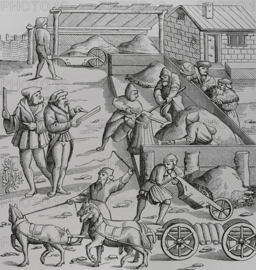 Extraction of metals, 1552, (1878).  Creator: Unknown.