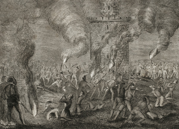 First Carlist War, (1833-1840): Assassination of Carlist prisoners in the Citadel...,1836 (1845). Creator: Unknown.