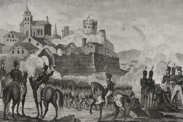 First Carlist War, (1833-1840): Taking of the town and fort of Irún, (17 May 1837), 1845.  Creator: Unknown.