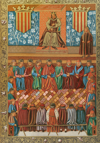 James I presiding over the Courts of Lerida on 3 March 1242, (1877). Creator: Unknown.