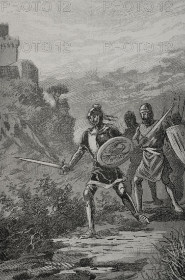 James III of Majorca (1315-1349 in the Battle of Llucmajor, on 25 October 1349, (1890).  Creator: Unknown.