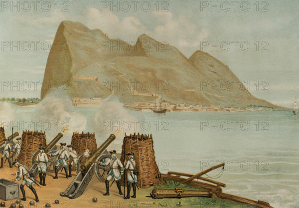 Unsuccessful siege of Gibraltar, 1704, (1891).  Creator: Unknown.