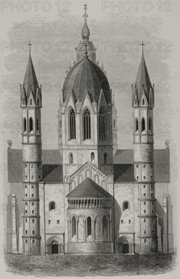 Exterior of Mainz Cathedral, Germany, 1877.  Creator: Unknown.