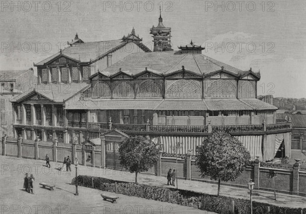 Exterior view of the Pignatelli Theatre, Saragossa, Aragon, Spain, 1878.  Creator: Unknown.