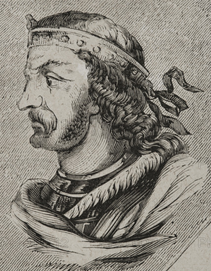Erwig, (d687), King of the Visigoths in Hispania from 680 to 687, 1853. Creator: Unknown.