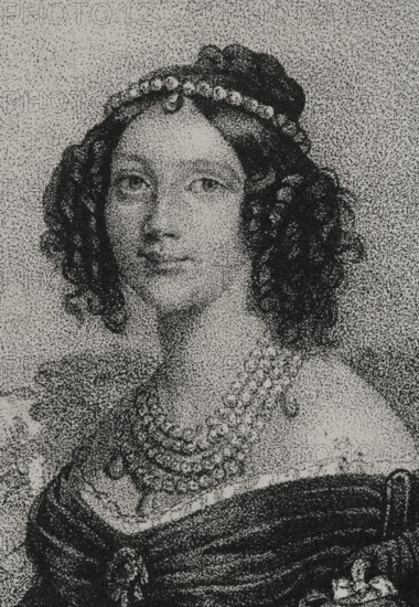 Maria Anna of Bavaria (1805-1877), Queen consort of Saxony, 1852. Creator: J.J. Martinez.