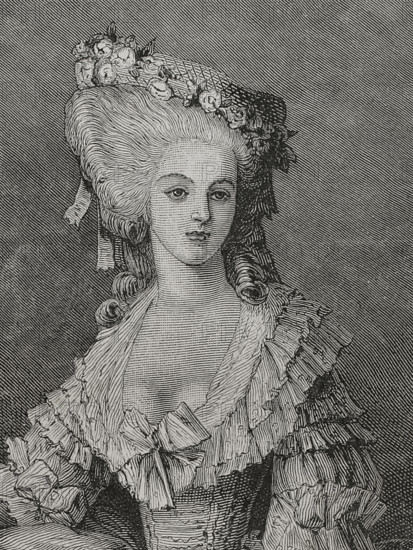 Marie Thérèse Louise of Savoy, (1749-1792), Princess de Lamballe, French aristocrat, 1876.  Creator: Unknown.