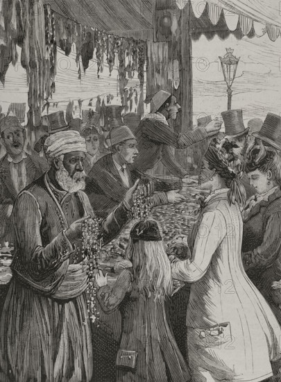 Merchants at Tunisian bazaar, 1878.  Creator: Unknown.