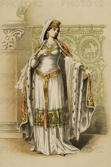 Noblewoman from the time of the reign of Emperor Frederick Barbarossa, (1155-1199), 1884.  Creator: Unknown.