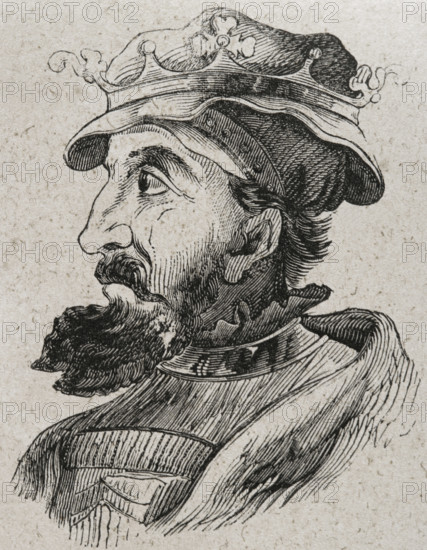 Ordoño I (821-866), King of Asturias from 850 to 866, 1853.  Creator: Unknown.