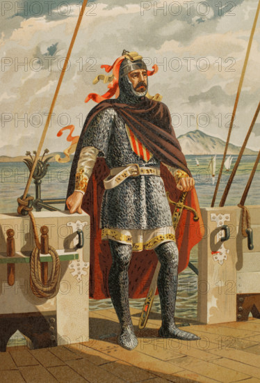 Roger of Lauria (1245-1305), Italian marine and military in the service of the Crown of..., 1890.  Creator: Unknown.