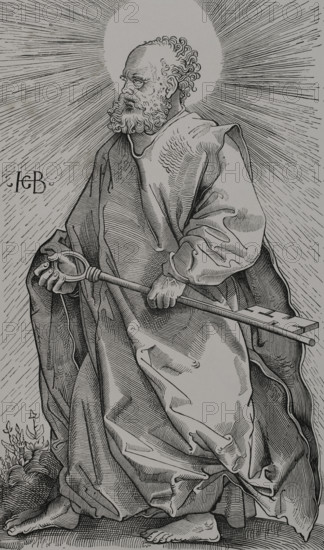 Saint Peter, (1st century BC - 67 AD), one of the apostles of Jesus of Nazareth, 1519 ( 1877).  Creator: Unknown.
