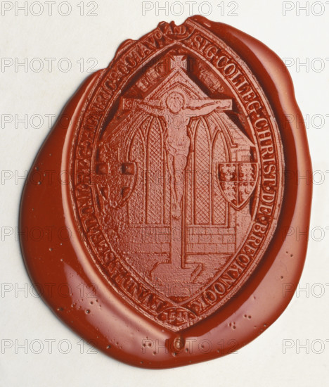 Seal impression: Christ's College, Brecon, c16th century. Creator: Unknown.