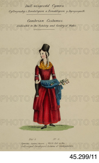 Cambrian Costumes series No. 11 , 19th century. Creator: Lady Llanover.