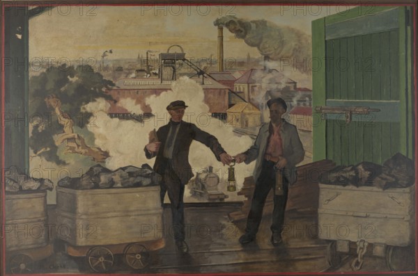 Coalmining Poster for the Empire Marketing Board, 1934. Creator: Margaret Clarke.