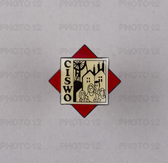 Coal Industry Social Welfare Organisation, badge (Synthetic, plastic), c1940s Creator: Unknown.