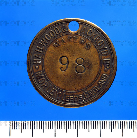 Albion Colliery, check (brass), c1940s. Creator: Unknown.