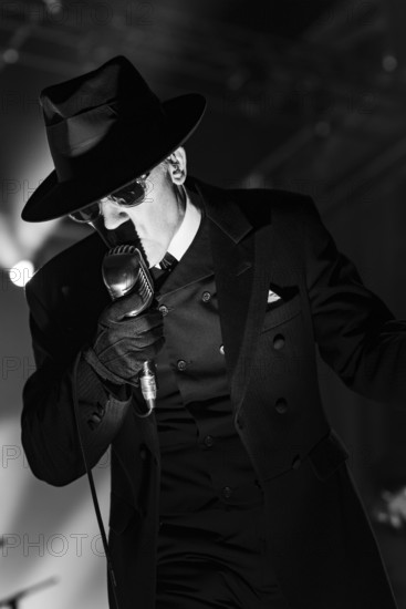 Dave Vanian, The Damned live at Alexandra Palace, London, Apr 2023. Creator: Annapaola Marchesani.