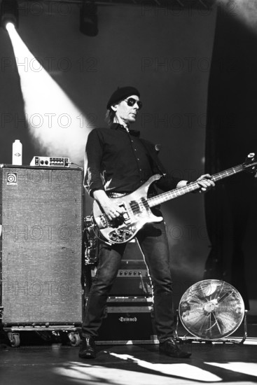 Paul Gray, The Damned live at Alexandra Palace, London, Apr 2023. Creator: Annapaola Marchesani.