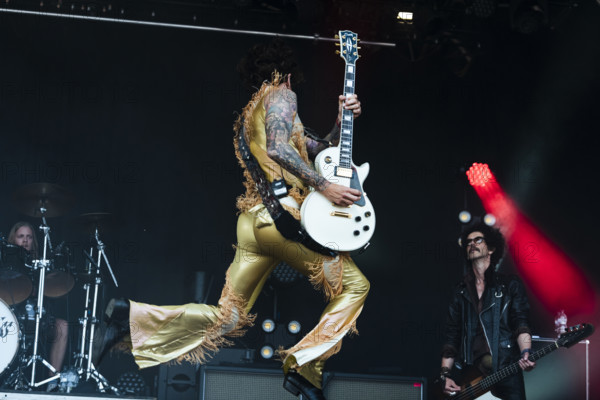 The Darkness live at the Cornbury Music Festival, Great Tew Park, Oxfordshire, Jul 2022. Creator: Annapaola Marchesani.