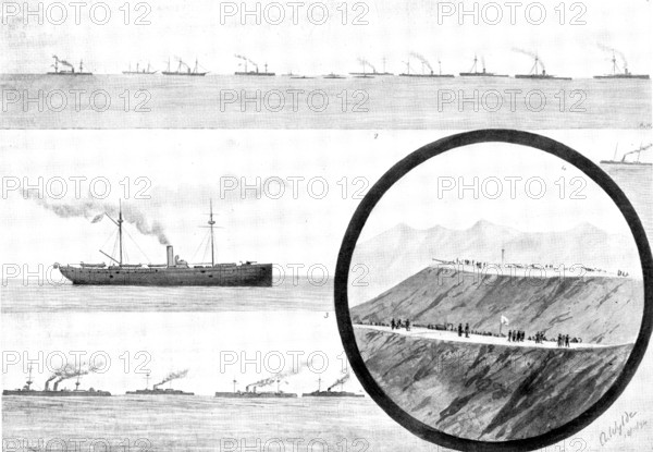 The War in Eastern Asia: sketches off Wei-Hai-Wei, 1895. Creator: George Meisenbach.