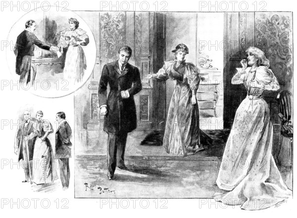 Mr. Oscar Wilde's new play, "An Ideal Husband," at the Haymarket Theatre, 1895. Creator: George Meisenbach.