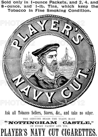 Advertisement for Player's Nayy Cut Cigarettes, 1895. Creator: Unknown.