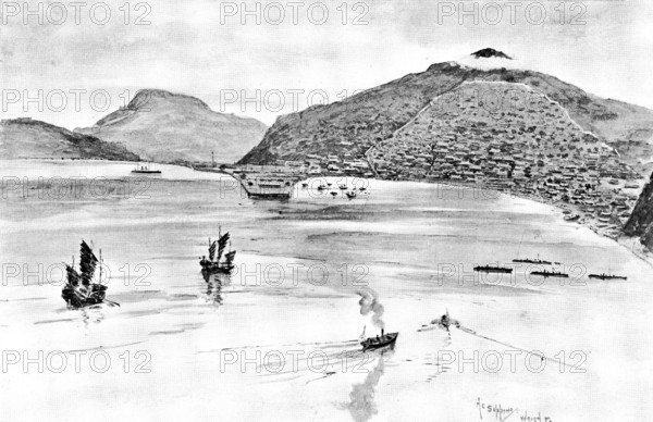 The War in Eastern Asia: inside Port Arthur Harbour, 1895. Creator: Unknown.