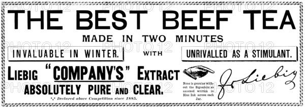 Advertisement for Liebig's Beef Tea, 1895. Creator: Unknown.