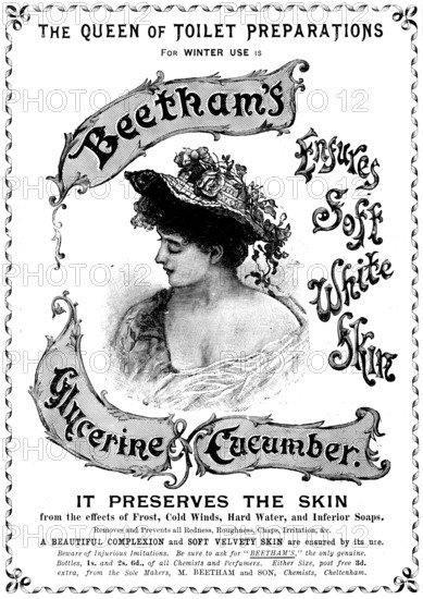 Advertisement for Beetham's Glycerine & Cucumber, 1895. Creator: Unknown.