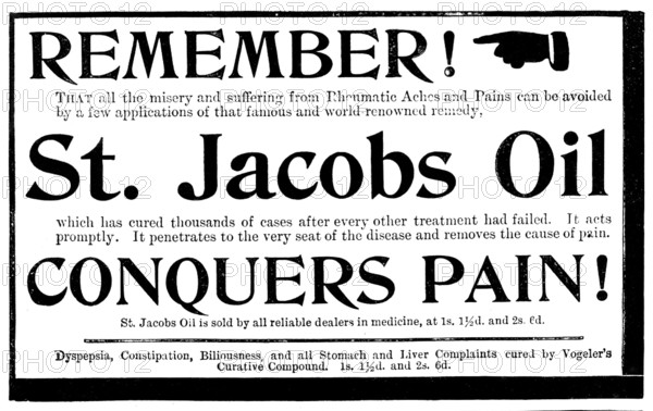 Advertisement for St. Jacobs Oil, 1895. Creator: Unknown.