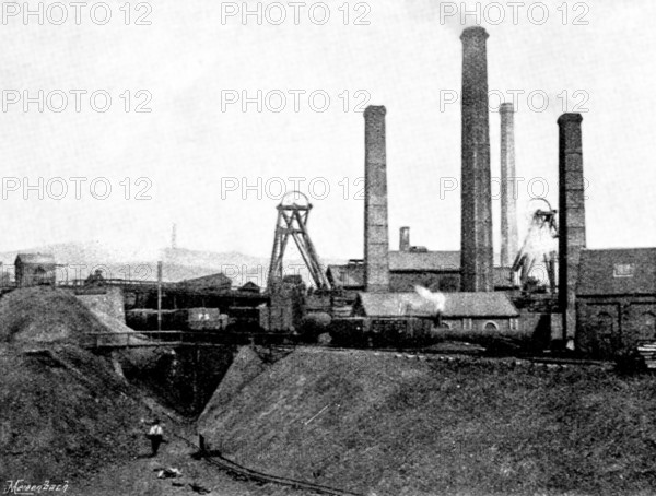 The Disastrous Flooding of Audley Colliery; the Pit Bank, 1895. Creator: George Meisenbach.