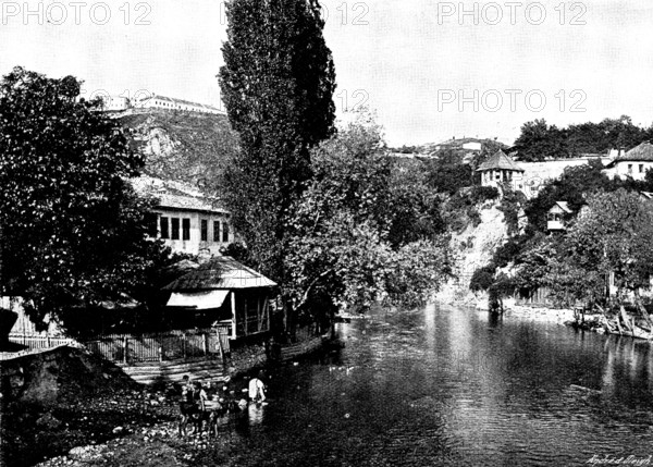 Ten Days in Bosnia - A view below Jajce, 1895. Creator: Andre & Sleigh.