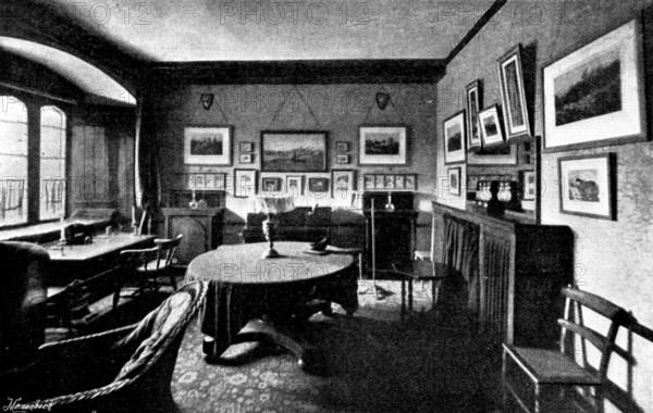 The late Lord Randolph Churchill: room occupied by Lord Randolph Churchill at Merton College, 1895. Creator: Hills and Saunders.