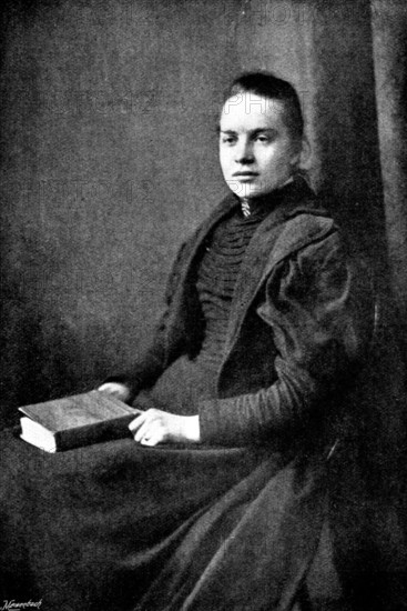 Fräulein Bocker, the only woman saved from the "Elbe" Disaster, 1895. Creator: Russell & Sons.