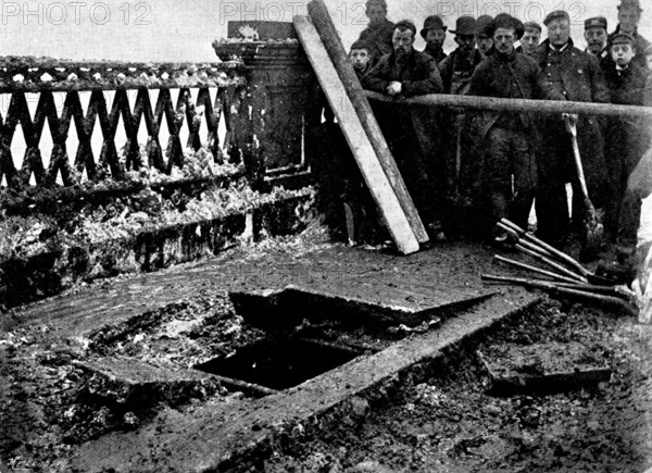 Explosion of Southwark Bridge, 1895. Creator: Robert Doyle.