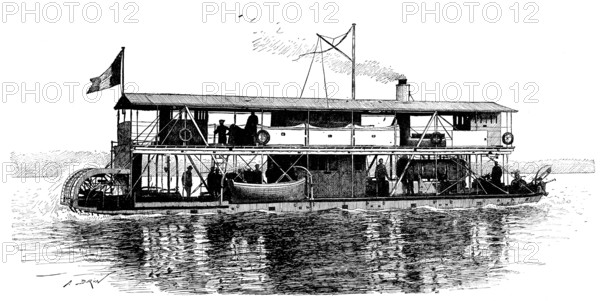 The French gun-boat "Précieuse," specially constructed for the Madagascar Expedition, 1895. Creator: Unknown.
